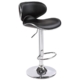 2X Black Bar Stools Faux Leather Mid High Back Adjustable Crome Base Gas Lift Swivel Chairs