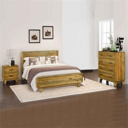 Rustic Timber 4 pcs Queen Bedroom Suite