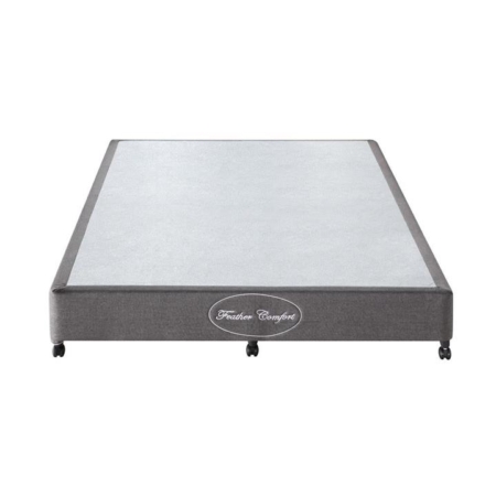 Mattress Base Ensemble King Size Solid Wooden Slat in Chaorcoal with Removable Cover