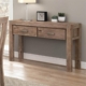 Hall Table 2 Storage Drawers Solid Acacia Wooden Frame Hallway in Oak Color