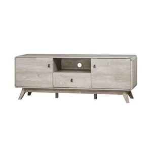 Hendy Wooden Lowline Entertainment Unit TV Stand - Washed Grey