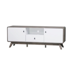 Hendy Wooden Lowline Entertainment Unit TV Stand - Oak & White