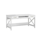 Andy Home Office Study Writing Computer Desk W/ 2-Drawers - Distressed White