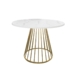 Matilda Round Kitchen Dining Table 110cm W/ Powdercoated Legs - Faux Laminate Marble/Gold