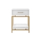 Bailey Bedside Nightstand Side Table - White - White