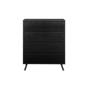 Baily Modern Wooden Chest of 4-Drawers Tallboy Storage Cabinet - Black