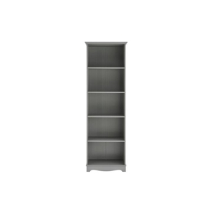 Bronson 5-Tier Wooden Narrow Bookshelf Bookcase Display Cabinet - Grey