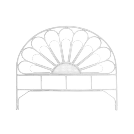 Alexis Rattan Eco Friendly Bed Head Headboard King Size - White - King