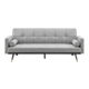 Billi 3-Seater Fabric Button Adjustable Sofa Bed Lounge - Light Grey - Light Grey