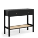 Azriel Wooden Hallway Console Hall Table W/ 2-Drawers - Black/Rattan