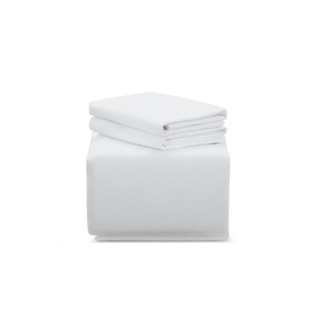 Cotton Flannelette Bed Sheet Set - White
