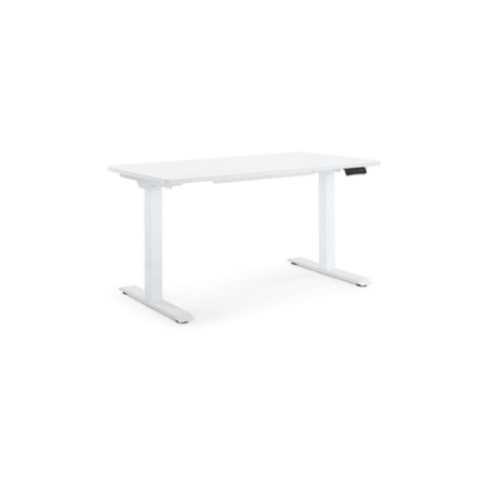 Electric Dual Motor Standing Computer Work Task Study Office Desk - White