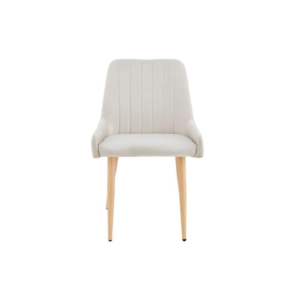 Fremantle Set of 2 Velvet Kitchen Dining Chairs - Light Grey - Light Grey