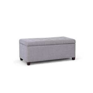 Fabric Storage Box Ottoman Foot Stool Bench - Ash Grey - Ash Grey