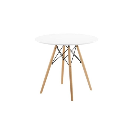 Eames Replica Wooden round Kitchen Dining Table 80cm - White