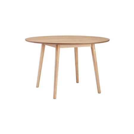 Delgado Scandinavian Modern Wooden Round Kitchen Dining Table 120cm - Oak veneer