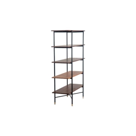 Dotto 5-Tier Wooden Bookshelf Bookcase Display Cabinet Metal Frame