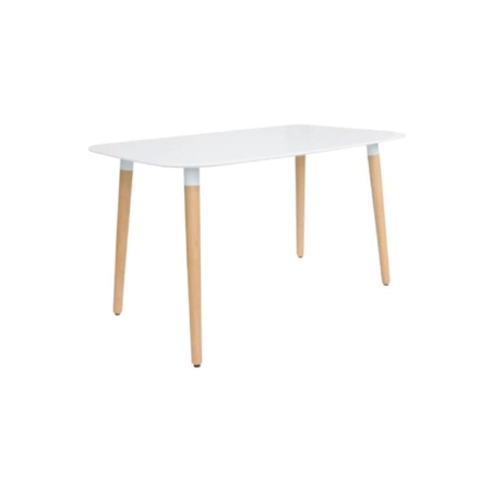 Cleveland Rectangular Scandinavian Wooden Kitchen Dining Table 130cm - White Top