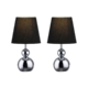 Elvin Classic Minimalist Touch Iron Table Lamp Light Fabric Shade - Chrome and Black