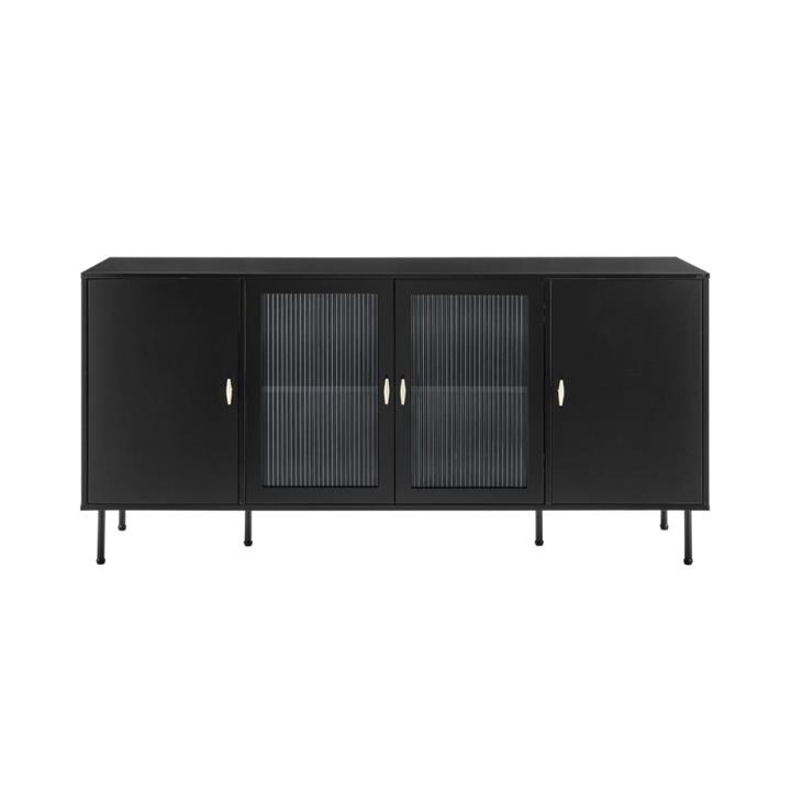 Edward Buffet Unit Sideboard Storage Cabinet Unit - Black - Black