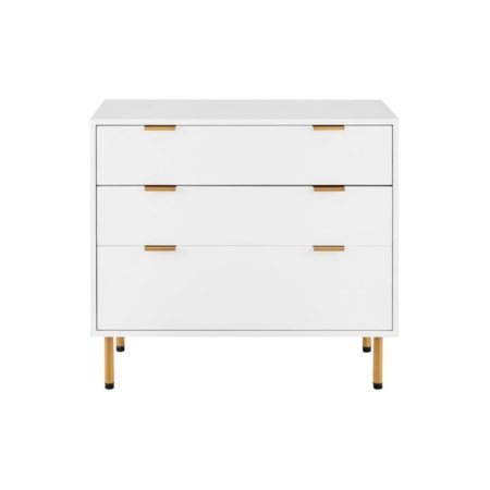 Christian Modern Chest of 3-Drawers Lowboy Storage Cabinet - White - White