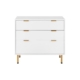 Christian Modern Chest of 3-Drawers Lowboy Storage Cabinet - White - White