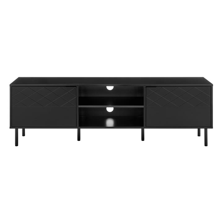 Christian Lowline Entertainment Unit TV Stand Storage Cabinet 160cm - Black - Black