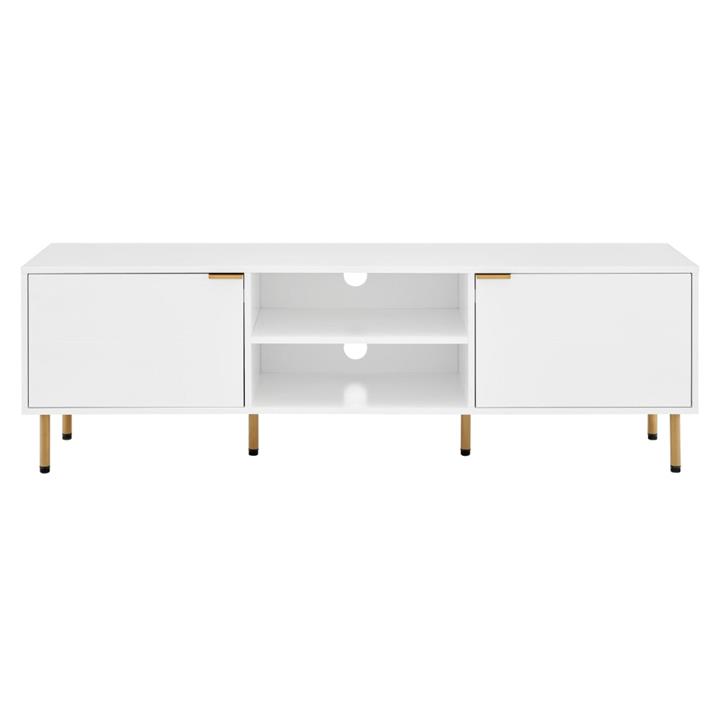 Christian Lowline Entertainment Unit TV Stand Storage Cabinet 160cm - White - White