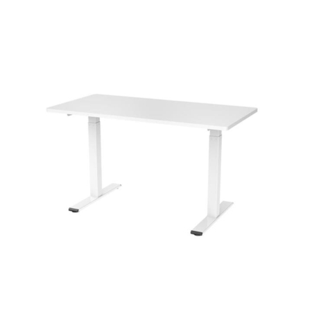 Dual Motor 2 Section Leg Standing Computer Work Task Study Office Desk - White - White