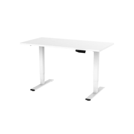 Dual Motor 3 Section Leg Standing Computer Work Task Study Office Desk - White - White