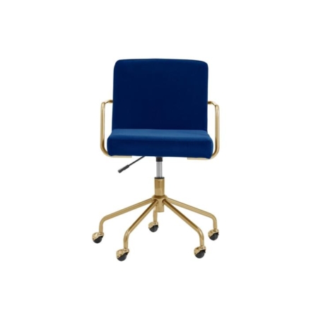 Del Mar Velvet Office Computer Work Task Chair - Navy - Navy