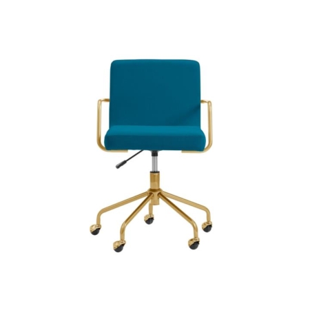 Del Mar Velvet Office Computer Work Task Chair - Teal - Teal