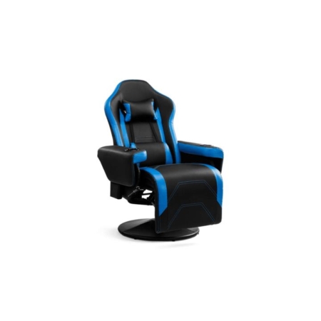 Hotshot PU Leather Office Computer Work TaskRecliner Gaming Chair - Black/Blue - Blue