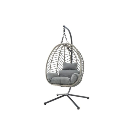 Mackenzie Outdoor Furniture Relaxing Lounge Egg Patio Chair - Grey/ Grey - Grey