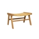 Leana Teak and Rattan Low Stool Dining Kitchen Bench Seat - Natural