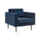 Marcella Velvet Fabric Lounge Relaxing Accent Armchair - Navy - Navy