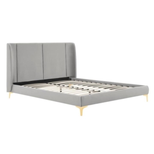 Mendoza Curved Bed Frame - Light Grey Queen - Queen