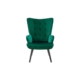 Henry High Back Fabric Accent Lounge Relaxing Armchair - Green Velvet - Green