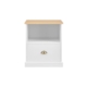 Hampton Bedside Nightstand Side Table - White/Natural - White