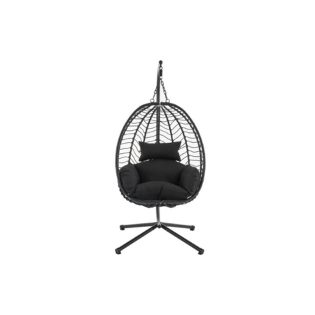 Mackenzie Outdoor Furniture Relaxing Lounge Egg Patio Chair - Black - Black