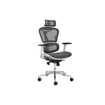 Morgan Office Computer Work Task Chair - White Frame/ Grey - Grey