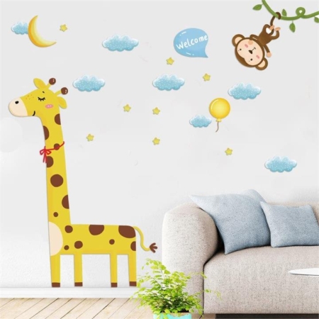 Monkey and the Giraffe Wall Sticker Decoration