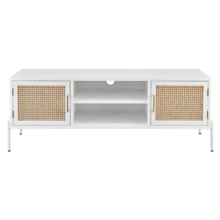 Mia Lowline Entertainment Unit TV Stand Storage Cabinet 144cm - White - White