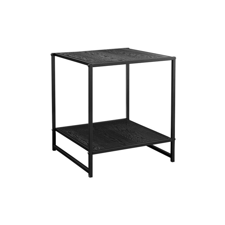 Metal End Lamp Side Table - Black