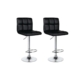 NEW Kitchen Counter Bar Stool 2 Pack L Shape Black 38.5cm Indoor Furniture - Black