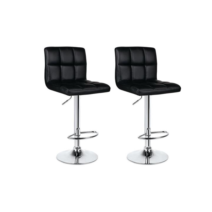 NEW Kitchen Counter Bar Stool 2 Pack L Shape Black 38.5cm Indoor Furniture - Black