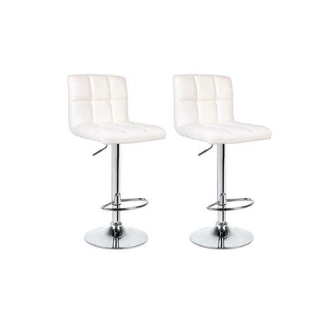 NEW Kitchen Counter Bar Stool 2 Pack L Shape White 38.5cm Indoor Furniture - White