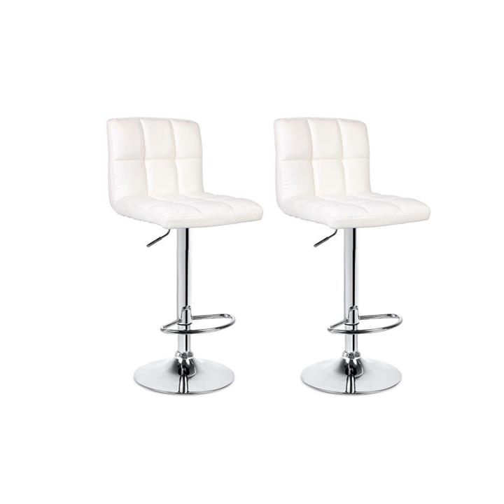 NEW Kitchen Counter Bar Stool 2 Pack L Shape White 38.5cm Indoor Furniture - White