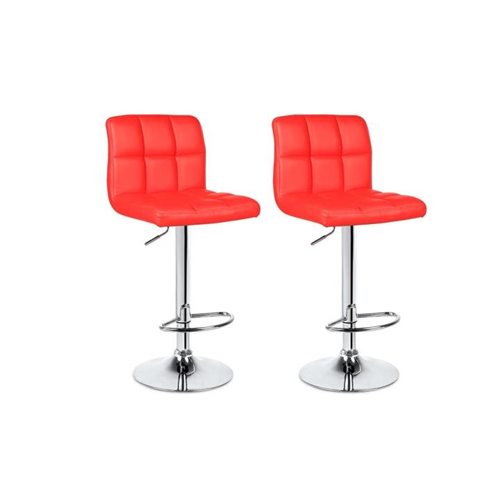 NEW Kitchen Counter Bar Stool 2 Pack L Shape Red 38.5cm Indoor Furniture - Red