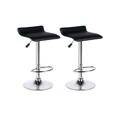 NEW Kitchen Counter Bar Stool 2 Pack Flat Top Black 38.5cm Indoor Furniture - Black